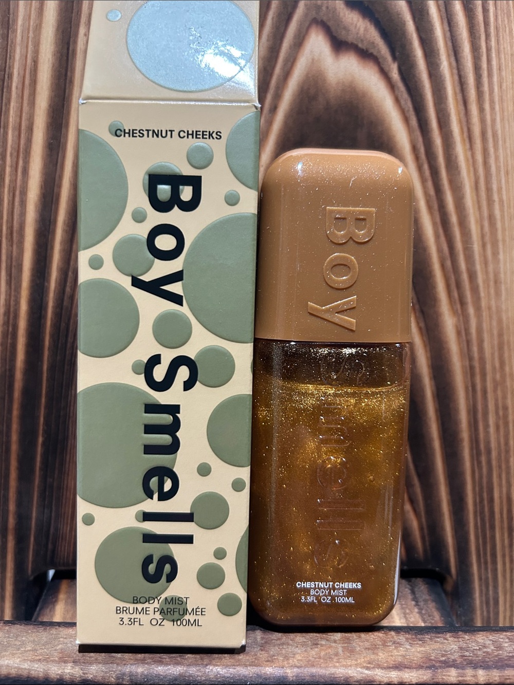 Boy Smells Chestnut Cheeks Body Mist — Brown with Gold Shimmer